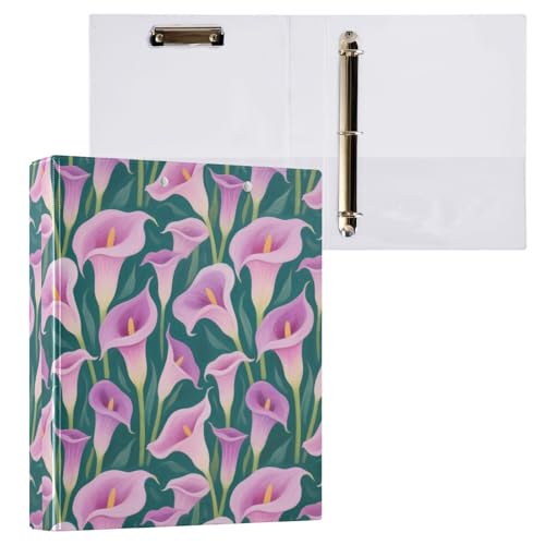 Calla-Lilie, 3,8 cm Ordner, Drei-Ringbuch mit Innentaschen, 2 Stück, Büroordner, 200 Blatt Calla-Lilie, 3,8 cm Ordner, Drei-Ringbuch mit Innentaschen, 2 Stück, Büroordner, 200 Blatt von miaozhen