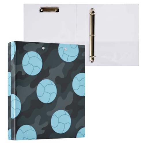 Cartoon Balls Camouflage Blue 1 und 1/2 Zoll Notizbuch, 3 Ringbücher mit Tascheneinband, 2 Stück, Büroordner, 200 Blatt Cartoon Balls Camouflage Blue 1 und 1/2 Zoll Notizbuch, 3 Ringbücher mit Tascheneinband, 2 Stück, Büroordner, 200 Blatt von miaozhen