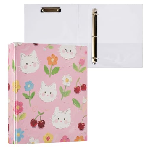 Cartoon-Notizbuch, bunte Blumen, 3,8 cm und 1,27 cm, 3-Ring-Ordner mit Klemmbrett, 2 Stück, sortierte Ordner, 200 Blatt Cartoon-Notizbuch, bunte Blumen, 3,8 cm und 1,27 cm, 3-Ring-Ordner mit Klemmbrett, 2 Stück, sortierte Ordner, 200 Blatt von miaozhen
