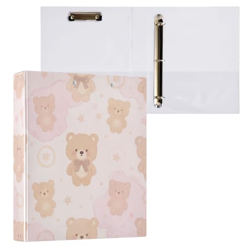 Cartoon-Notizbuch, niedlicher brauner Teddybär, 3,8 cm, 3 Ringe, Notizbuch, Ordner mit Innentaschen, 2 Stück, Büroordner, 200 Blatt Cartoon-Notizbuch, niedlicher brauner Teddybär, 3,8 cm, 3 Ringe, Notizbuch, Ordner mit Innentaschen, 2 Stück, Büroordner, 200 Blatt von miaozhen