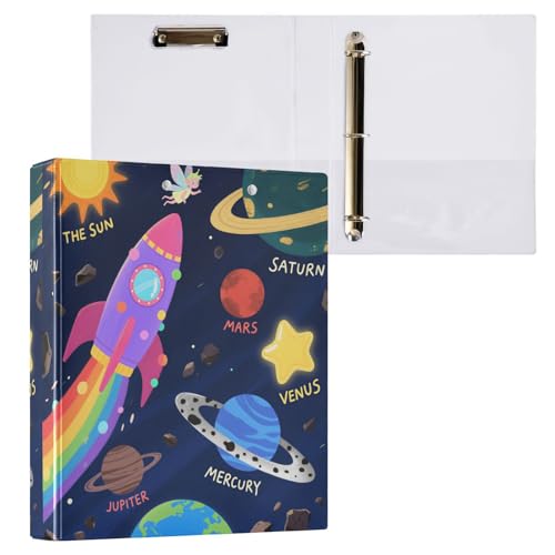 Cartoon Planet Space Solar System Dunkelblau 3,8 cm Ordner Drei Ringe Ordner mit Klemmbrett 2 Pack Ästhetischer Ordner 200 Blatt Cartoon Planet Space Solar System Dunkelblau 3,8 cm Ordner Drei Ringe Ordner mit Klemmbrett 2 Pack Ästhetischer Ordner 200 Blatt von miaozhen