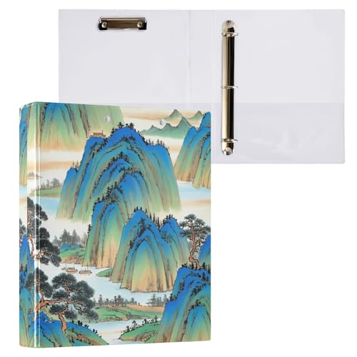 Chinesische Tintenmalerei, 3,8 cm, Notizbuch, D-Ringe, Ordner mit Klemmbrett, 2 Stück, sortierte Ordner, 200 Blatt Chinesische Tintenmalerei, 3,8 cm, Notizbuch, D-Ringe, Ordner mit Klemmbrett, 2 Stück, sortierte Ordner, 200 Blatt von miaozhen