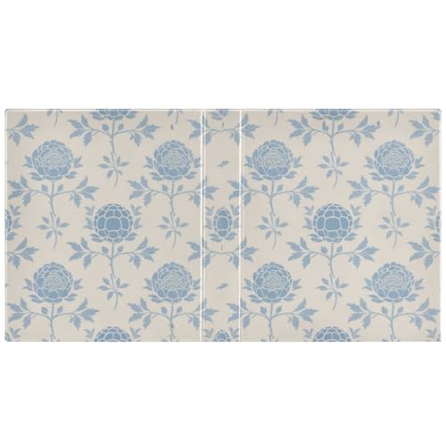 D-Ringordner mit Innentaschen, 3,5 cm, staubblaue Blume, 200 Blatt von miaozhen