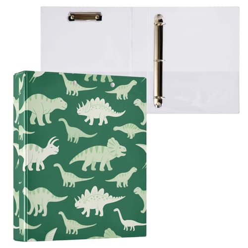 Dinosaurier-Silhouette, Triceratops, grün, 1 und 1/2 Zoll, D-Ringbuch mit Tascheneinband, 2 Stück, Bürobedarf, 200 Blatt Dinosaurier-Silhouette, Triceratops, grün, 1 und 1/2 Zoll, D-Ringbuch mit Tascheneinband, 2 Stück, Bürobedarf, 200 Blatt von miaozhen