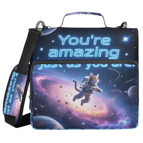 Dokumenten-Organizer mit 3 Ringen und Griff, Motiv: You are Amaing, Tierkatze, wasserdicht, für Schule und Büro, Carpeta de Cremallera Dokumenten-Organizer mit 3 Ringen und Griff, Motiv: You are Amaing, Tierkatze, wasserdicht, für Schule und Büro, Carpeta de Cremallera von miaozhen