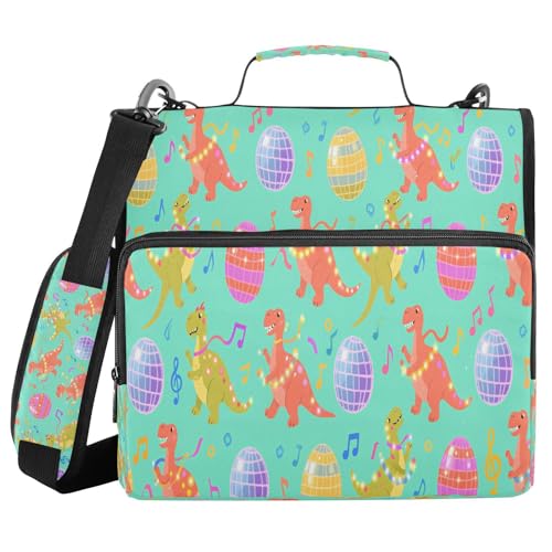 Dokumenten-Organizer mit 3 Ringen und Schultergurt, Dinosaurier, Pterodaktyl, Stegosaurus, Ostereier, einfach zu tragen, für Büro, Schule, Organizador de la carpeta, 3,8 cm Dokumenten-Organizer mit 3 Ringen und Schultergurt, Dinosaurier, Pterodaktyl, Stegosaurus, Ostereier, einfach zu tragen, für Büro, Schule, Organizador de la carpeta, 3,8 cm von miaozhen