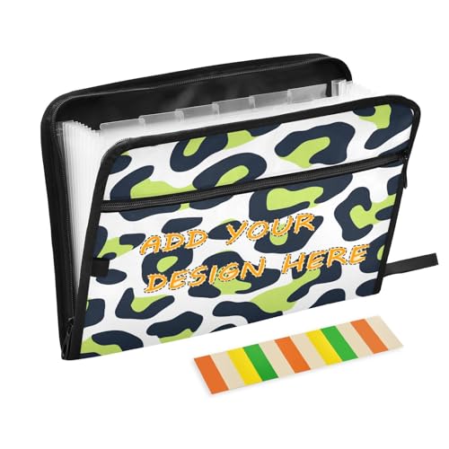Dokumentenmappe, 13 Taschen, A4, Briefgröße, personalisierbar, mit Reißverschluss, für Dokumentenaufbewahrung, Leopardenmuster, Limettengrün und Marineblau Dokumentenmappe, 13 Taschen, A4, Briefgröße, personalisierbar, mit Reißverschluss, für Dokumentenaufbewahrung, Leopardenmuster, Limettengrün und Marineblau von miaozhen