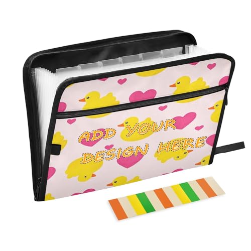Dokumentenmappe, 13 Taschen, A4, Briefgröße, personalisierter Quittungs-Organizer mit Reißverschluss, für Büro, Schule, Cartoon, niedliche gelbe Ente, Liebe, Carpeta de Dokumentenmappe, 13 Taschen, A4, Briefgröße, personalisierter Quittungs-Organizer mit Reißverschluss, für Büro, Schule, Cartoon, niedliche gelbe Ente, Liebe, Carpeta de von miaozhen