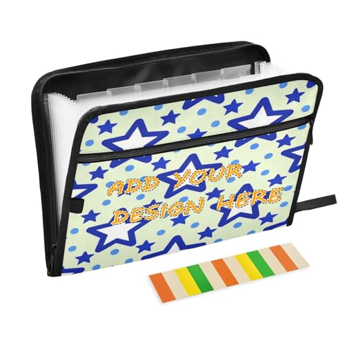 Dokumentenmappe mit 13 Fächern, A4-Format, anpassbare Erweiterungsmappe mit Reißverschluss, für Bürobedarf, blaue Sterne, Punkte, Gelb, Para Guardar Documentos Dokumentenmappe mit 13 Fächern, A4-Format, anpassbare Erweiterungsmappe mit Reißverschluss, für Bürobedarf, blaue Sterne, Punkte, Gelb, Para Guardar Documentos von miaozhen