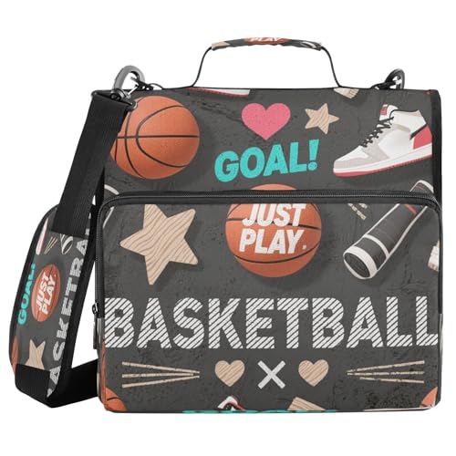 Dokumentenmappe mit 3 Ringen, 3,8 cm, mit Griff, Basketball, graues Muster, mehrere Taschen, für mittlere Studenten, Organisadores de Carteras Dokumentenmappe mit 3 Ringen, 3,8 cm, mit Griff, Basketball, graues Muster, mehrere Taschen, für mittlere Studenten, Organisadores de Carteras von miaozhen