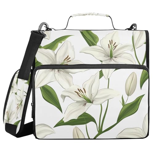 Dokumentenmappe mit 3 Ringen, mit Schultergurt, Cartoon-Lilienblume, Laege, Kapazität für Büro, Schule, Bolsa de Cremallera Dokumentenmappe mit 3 Ringen, mit Schultergurt, Cartoon-Lilienblume, Laege, Kapazität für Büro, Schule, Bolsa de Cremallera von miaozhen