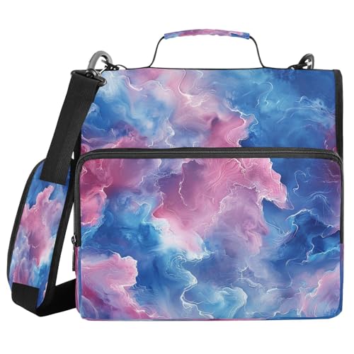 Dokumentenmappe mit 3 Ringen und Schultergurt, Batikfärbung, Schiefer, Pfirsichblau, mehrere Taschen, für Mittelschüler, Carpeta del organizador Dokumentenmappe mit 3 Ringen und Schultergurt, Batikfärbung, Schiefer, Pfirsichblau, mehrere Taschen, für Mittelschüler, Carpeta del organizador von miaozhen