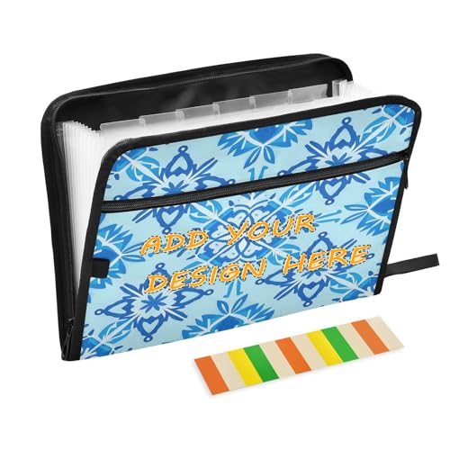 Dokumentenmappen, 13 Fächer, A4, Briefgröße, personalisierbar, erweiterbar mit Reißverschluss, für Papiere, Schneeflockenmuster, Blau Dokumentenmappen, 13 Fächer, A4, Briefgröße, personalisierbar, erweiterbar mit Reißverschluss, für Papiere, Schneeflockenmuster, Blau von miaozhen