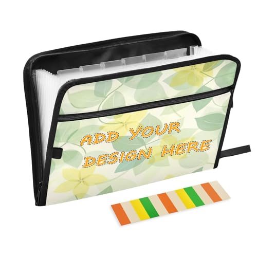 Dokumentenmappen für Dokumente, 13 Taschen, A4, Briefgröße, personalisierbar, mit Reißverschluss, für Papiere, milde und frische Blumen, Zitronengelb, Hellgrün, Para Guardar Dokumentenmappen für Dokumente, 13 Taschen, A4, Briefgröße, personalisierbar, mit Reißverschluss, für Papiere, milde und frische Blumen, Zitronengelb, Hellgrün, Para Guardar von miaozhen