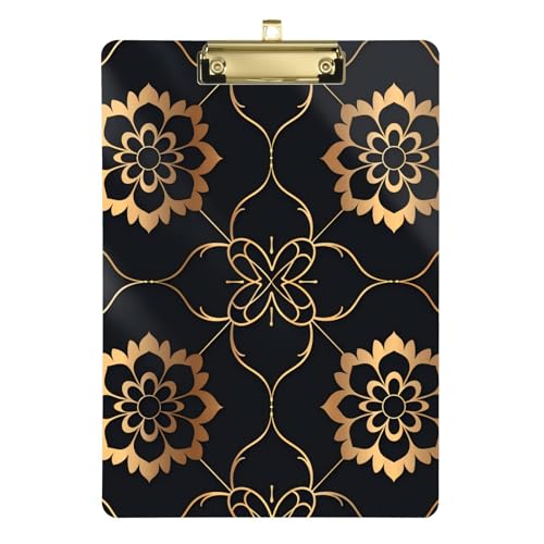Elegante goldene Blume, schwarze Aktenordner, Klemmbrett, Briefgröße, Hartpappe für Klassenzimmer, Zubehör für Lehrer, Grundgröße 22,9 x 32,5 cm, Tabellen para escribir Elegante goldene Blume, schwarze Aktenordner, Klemmbrett, Briefgröße, Hartpappe für Klassenzimmer, Zubehör für Lehrer, Grundgröße 22,9 x 32,5 cm, Tabellen para escribir von miaozhen