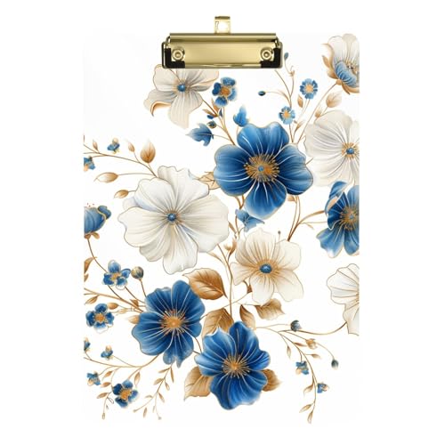 Elegantes Spitzen-Stickmuster, Blumen-Klemmbretter in Blau und Gold, für Krankenschwestern, Standard-Loch, für Krankenschwestern, Heimunternehmer, Größe 22,9 x 32,5 cm, Tabla para escribir Elegantes Spitzen-Stickmuster, Blumen-Klemmbretter in Blau und Gold, für Krankenschwestern, Standard-Loch, für Krankenschwestern, Heimunternehmer, Größe 22,9 x 32,5 cm, Tabla para escribir von miaozhen