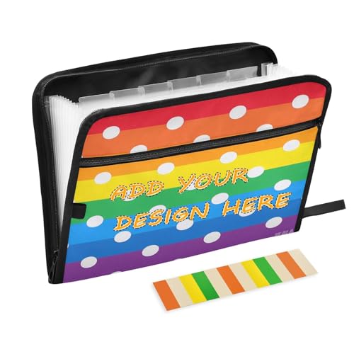 Erweiterbarer Aktenordner, Organizer, 13 Fächer, A4, Briefform, Kunststoff, mit Reißverschluss, für Business, Cartoon, Punkte, Regenbogen-Organisator Erweiterbarer Aktenordner, Organizer, 13 Fächer, A4, Briefform, Kunststoff, mit Reißverschluss, für Business, Cartoon, Punkte, Regenbogen-Organisator von miaozhen