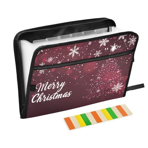 Fächermappe aus Papier, 13 Taschen, A4, Briefgröße mit Reißverschluss, für Schule, Zuhause, Büro, Klassenzimmer, Winter, Burgunderrot, Weihnachten, Para Guardar Fächermappe aus Papier, 13 Taschen, A4, Briefgröße mit Reißverschluss, für Schule, Zuhause, Büro, Klassenzimmer, Winter, Burgunderrot, Weihnachten, Para Guardar von miaozhen