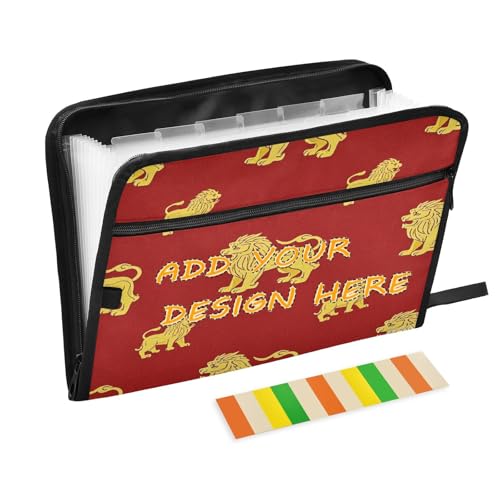 Fächermappe mit 13 Fächern, A4, Briefform, mit Reißverschluss, für Klassenzimmer, Zuhause, Büro, Reisen, chinesischer Löwe, roter Glücksbringer Fächermappe mit 13 Fächern, A4, Briefform, mit Reißverschluss, für Klassenzimmer, Zuhause, Büro, Reisen, chinesischer Löwe, roter Glücksbringer von miaozhen