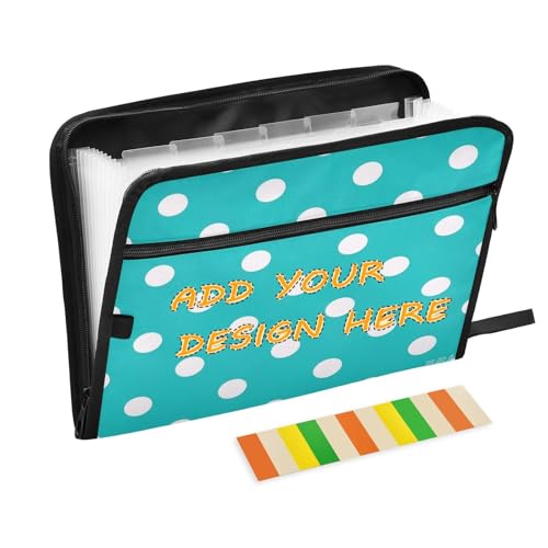 Fächermappe mit 13 Fächern, A4, Briefform, personalisierbar, mit Reißverschluss, für Bürobedarf, Cartoon, Punkte, Blaugrün Fächermappe mit 13 Fächern, A4, Briefform, personalisierbar, mit Reißverschluss, für Bürobedarf, Cartoon, Punkte, Blaugrün von miaozhen