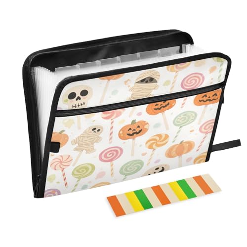 Fächermappe mit 13 Fächern, A4, Briefgröße mit Reißverschluss, für Büro, Schule, Halloween, bunt, Süßigkeiten, Kürbis, Para Guardar Fächermappe mit 13 Fächern, A4, Briefgröße mit Reißverschluss, für Büro, Schule, Halloween, bunt, Süßigkeiten, Kürbis, Para Guardar von miaozhen