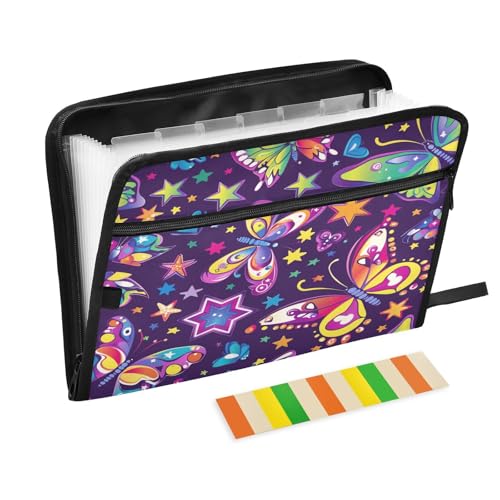 Fächermappe mit 13 Fächern, A4, Briefgröße mit Reißverschluss, für Klassenzimmer, Zuhause, Büro, Reisen, violett, bunt, Schmetterling, Para Guardar Documentos Fächermappe mit 13 Fächern, A4, Briefgröße mit Reißverschluss, für Klassenzimmer, Zuhause, Büro, Reisen, violett, bunt, Schmetterling, Para Guardar Documentos von miaozhen