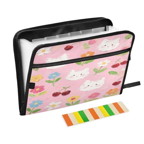 Fächermappe mit 13 Fächern, A4, Briefgröße mit Reißverschluss, für Papiere, Cartoon, bunte Blumen, Carpeta de Fächermappe mit 13 Fächern, A4, Briefgröße mit Reißverschluss, für Papiere, Cartoon, bunte Blumen, Carpeta de von miaozhen