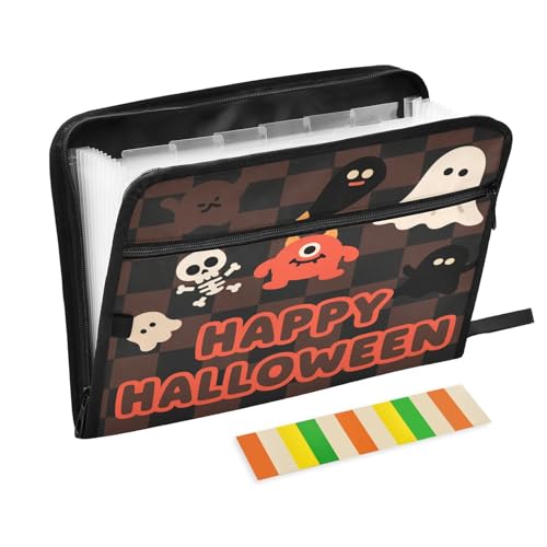 Fächermappe mit 13 Fächern, A4, Briefgröße mit Reißverschluss, für Schule, Zuhause, Büro, Klassenzimmer, Happy Halloween, Kaffee, Schwarz Fächermappe mit 13 Fächern, A4, Briefgröße mit Reißverschluss, für Schule, Zuhause, Büro, Klassenzimmer, Happy Halloween, Kaffee, Schwarz von miaozhen