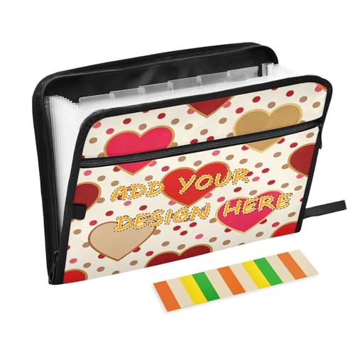 Fächermappe mit 13 Fächern, A4-Format, personalisierbar, Quittungsorganizer mit Reißverschluss, für Klassenzimmer, Zuhause, Büro, Reisen, buntes Herz, Neon-Gold-Teppiche Fächermappe mit 13 Fächern, A4-Format, personalisierbar, Quittungsorganizer mit Reißverschluss, für Klassenzimmer, Zuhause, Büro, Reisen, buntes Herz, Neon-Gold-Teppiche von miaozhen
