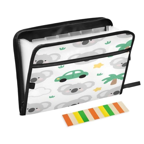 Fächermappe mit Etiketten, 13 Taschen, A4, Briefgröße mit Reißverschluss, für Klassenzimmer, Zuhause, Büro, Reisen, niedlicher Cartoon, grauer Koala-Expando Fächermappe mit Etiketten, 13 Taschen, A4, Briefgröße mit Reißverschluss, für Klassenzimmer, Zuhause, Büro, Reisen, niedlicher Cartoon, grauer Koala-Expando von miaozhen