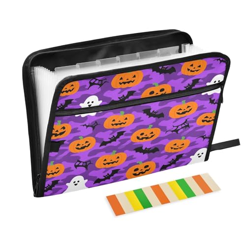 Fächermappen, 13 Fächer, A4, Briefgröße, mit Reißverschluss, für Büro, Schule, Halloween, Lila, Camouflage, Kürbis, Teppiche Fächermappen, 13 Fächer, A4, Briefgröße, mit Reißverschluss, für Büro, Schule, Halloween, Lila, Camouflage, Kürbis, Teppiche von miaozhen