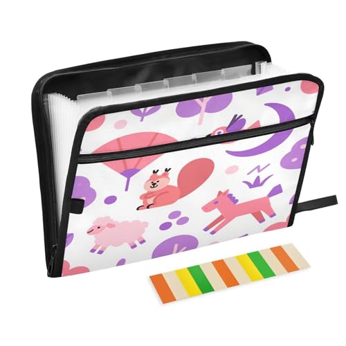 Fächermappen, 13 Fächer, A4, Briefgröße mit Reißverschluss, für Business, Vektor-Tiere, Eichhörnchen, Violett, Rosa, Carpetas de Fächermappen, 13 Fächer, A4, Briefgröße mit Reißverschluss, für Business, Vektor-Tiere, Eichhörnchen, Violett, Rosa, Carpetas de von miaozhen