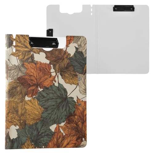 Faltbare Klemmbretter Herbst verwelkte Blätter Retro A4 Klemmbrett mit Padfolio Doppelclips Stifthalter Schule Klemmbrett mit Abdeckung von miaozhen