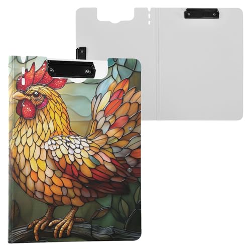 Faltbares Klemmbrett, trendiges Huhn, japanischer Manga-Stil, A4, Clipfolio, doppelte Metallklammern, Stifthalter, Büro-Klemmbrett mit festem Einband von miaozhen