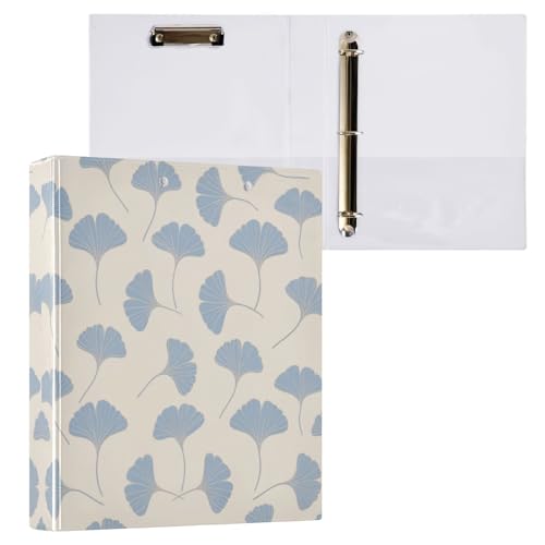 Fashion Gingo Leaf Blue Gold 3,8 cm Ordner D-Ringe Ordner mit Klemmbrett, 2 Stück, ästhetischer Ordner, 200 Blatt Fashion Gingo Leaf Blue Gold 3,8 cm Ordner D-Ringe Ordner mit Klemmbrett, 2 Stück, ästhetischer Ordner, 200 Blatt von miaozhen