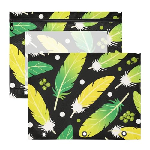 Federmäppchen, 3 Löcher, Taschenordner für A4-Papier, Briefe, 2 Stück, Lehrer, Schulbedarf, fluoreszierend, grün, schwarz, Federmappe für Dokumente Federmäppchen, 3 Löcher, Taschenordner für A4-Papier, Briefe, 2 Stück, Lehrer, Schulbedarf, fluoreszierend, grün, schwarz, Federmappe für Dokumente von miaozhen