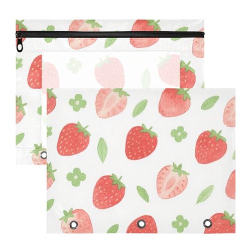 Federmäppchen, Mehrzweck-Kunststoff-Aktenordner für A4-Papier, Briefe, 2 Stück, Studenten, Schulanfang, Rot, Erdbeere, Hellrosa, Bolsa para lapices Federmäppchen, Mehrzweck-Kunststoff-Aktenordner für A4-Papier, Briefe, 2 Stück, Studenten, Schulanfang, Rot, Erdbeere, Hellrosa, Bolsa para lapices von miaozhen