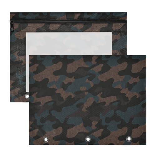 Federmäppchen, tragbar, 3 Löcher, für 3 Ringe, 2 Stück, Studenten, College-Zubehör, Camouflage, Dunkelbraun, Schwarz, Estuche para lapices Federmäppchen, tragbar, 3 Löcher, für 3 Ringe, 2 Stück, Studenten, College-Zubehör, Camouflage, Dunkelbraun, Schwarz, Estuche para lapices von miaozhen