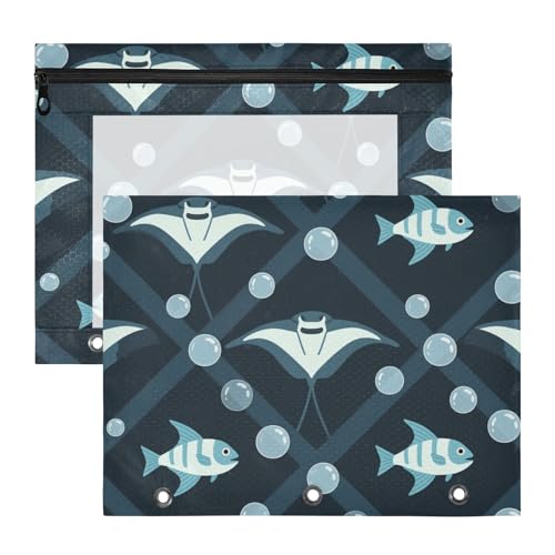 Federmäppchen, transparent, 3 Locher für 3 Ringe, 2 Stück, Lehrer, Klassenzimmer, Zubehör, Kind, Tier, Manta, Rochen, Fisch, schwarz, blau, Ordner für Dokumente Federmäppchen, transparent, 3 Locher für 3 Ringe, 2 Stück, Lehrer, Klassenzimmer, Zubehör, Kind, Tier, Manta, Rochen, Fisch, schwarz, blau, Ordner für Dokumente von miaozhen
