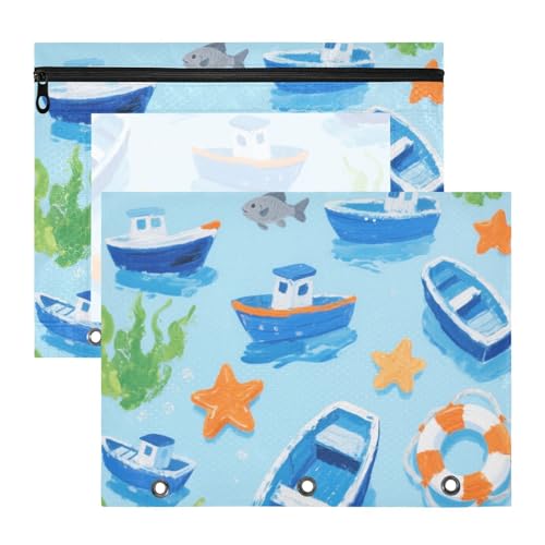 Federmäppchen, transparent, 3 Locher für 3 Ringe, 2 Stück, Studenten, Klassenzimmer, schönes blaues Schiff, estuche para lapices Federmäppchen, transparent, 3 Locher für 3 Ringe, 2 Stück, Studenten, Klassenzimmer, schönes blaues Schiff, estuche para lapices von miaozhen