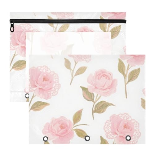 Federmäppchen, transparent, 3 Löcher, Tasche für 3 Ringe, 2 Stück, Lehrer Zuhause, schöne rosa Spitze, Rose, Blumen, estuche para lapices Federmäppchen, transparent, 3 Löcher, Tasche für 3 Ringe, 2 Stück, Lehrer Zuhause, schöne rosa Spitze, Rose, Blumen, estuche para lapices von miaozhen