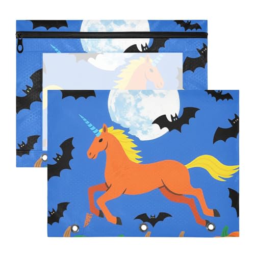 Federmäppchen, transparentes Fenster, 3 Locher für 3 Ringe, 2 Stück, Studenten, Klassenzimmer, Halloween, Einhörner, Kürbis, Fledermäuse, Cartuchera para lapices Federmäppchen, transparentes Fenster, 3 Locher für 3 Ringe, 2 Stück, Studenten, Klassenzimmer, Halloween, Einhörner, Kürbis, Fledermäuse, Cartuchera para lapices von miaozhen
