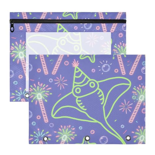 Federmäppchen mit 3 Löchern für A4-Papier, Briefe, 2 Stück, für Lehrer, Schule, Studenten, Lehrerbedarf, Kind, Tier, Manta, Rochen, Feuerwerk, Violett, Bolsa Para Lapices Federmäppchen mit 3 Löchern für A4-Papier, Briefe, 2 Stück, für Lehrer, Schule, Studenten, Lehrerbedarf, Kind, Tier, Manta, Rochen, Feuerwerk, Violett, Bolsa Para Lapices von miaozhen