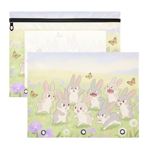 Federmäppchen mit 3 verstärkten Ösen, 3-Loch-Tasche für 3 Ringe, 2 Stück, für Schüler, Studenten, Lehrerbedarf, Angry Bunnies, Grassland, Estuche para lapices Federmäppchen mit 3 verstärkten Ösen, 3-Loch-Tasche für 3 Ringe, 2 Stück, für Schüler, Studenten, Lehrerbedarf, Angry Bunnies, Grassland, Estuche para lapices von miaozhen