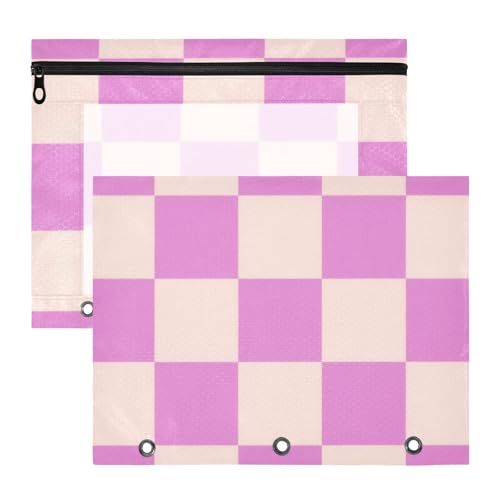 Federmäppchen mit 3 verstärkten Ösen, 3 Lochern für A4-Papier, Briefe, 2 Stück, für Schüler, Schule, Studenten, Lehrerbedarf, Rosa, Magenta, Schachbrettmuster, Para Lapices Federmäppchen mit 3 verstärkten Ösen, 3 Lochern für A4-Papier, Briefe, 2 Stück, für Schüler, Schule, Studenten, Lehrerbedarf, Rosa, Magenta, Schachbrettmuster, Para Lapices von miaozhen