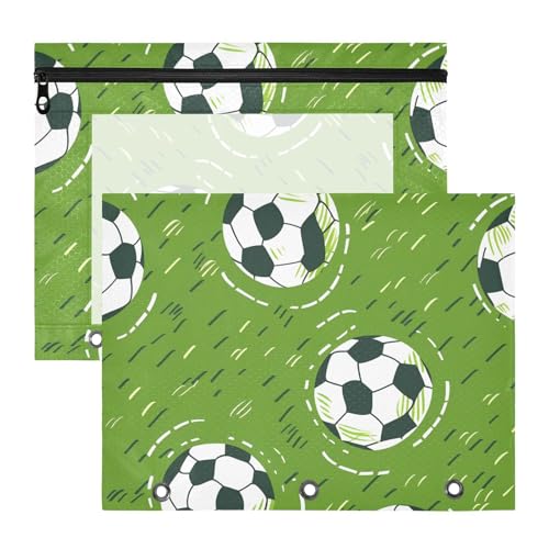 Federmäppchen mit glatten Reißverschlüssen, Kunststoff-Aktenordner für 3 Ringe, 2 Stück, Lehrerklasse, grünes Feld, Fußball, estuche para lapices Federmäppchen mit glatten Reißverschlüssen, Kunststoff-Aktenordner für 3 Ringe, 2 Stück, Lehrerklasse, grünes Feld, Fußball, estuche para lapices von miaozhen