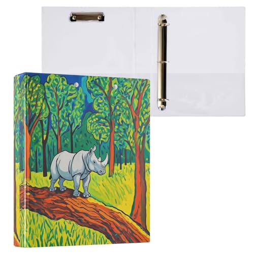 Funny Animal Rhino Green Yellow 3,5 cm Notizbuch, Ordner mit Klemmbrett, 2 Stück, sortierte Ordner, 200 Blatt Funny Animal Rhino Green Yellow 3,5 cm Notizbuch, Ordner mit Klemmbrett, 2 Stück, sortierte Ordner, 200 Blatt von miaozhen