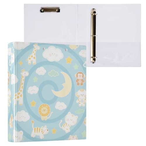 Funny Giraffe Monkey Notizbuch, 3,8 cm, Hellblau, 3,8 cm, Ringbuch mit Innentaschen, 2 Stück, Bürobedarf, 200 Blatt Funny Giraffe Monkey Notizbuch, 3,8 cm, Hellblau, 3,8 cm, Ringbuch mit Innentaschen, 2 Stück, Bürobedarf, 200 Blatt von miaozhen
