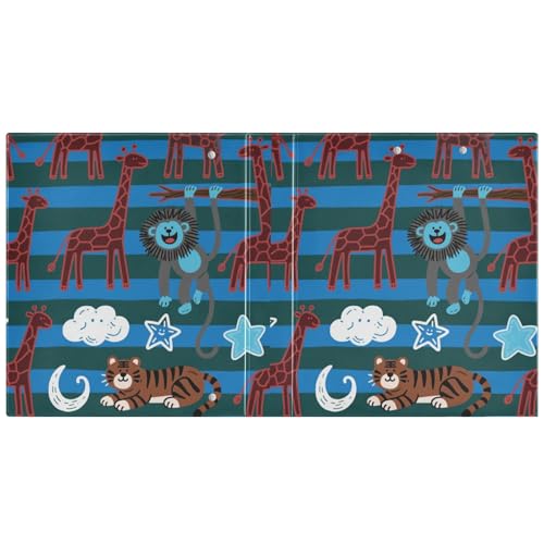 Funny Giraffe Monkey Stripe Dunkelblau 3,5 cm Notizbuch, Drei-Ringbuch mit Klemmbrett, 1 Packung, ästhetischer Ordner, 200 Blatt Funny Giraffe Monkey Stripe Dunkelblau 3,5 cm Notizbuch, Drei-Ringbuch mit Klemmbrett, 1 Packung, ästhetischer Ordner, 200 Blatt von miaozhen