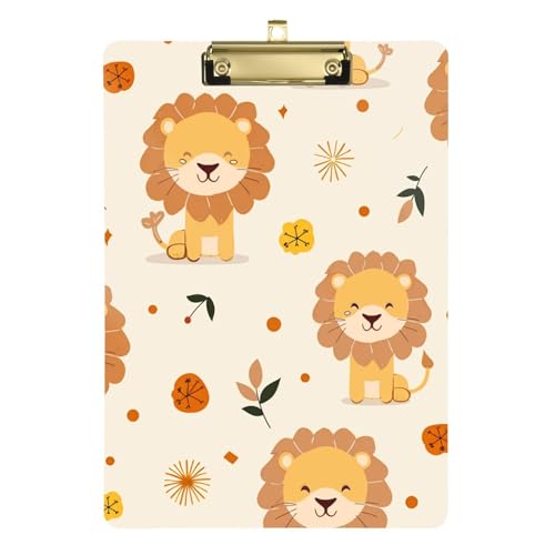 Hellbrauner verspielter Löwe, hellgelb, Hartfaserplatten-Klemmbretter, wasserdicht, für Lehrer, Portfolio, Klemmbrett, Größe 22,9 x 32,5 cm, Tablas para escribir Hellbrauner verspielter Löwe, hellgelb, Hartfaserplatten-Klemmbretter, wasserdicht, für Lehrer, Portfolio, Klemmbrett, Größe 22,9 x 32,5 cm, Tablas para escribir von miaozhen